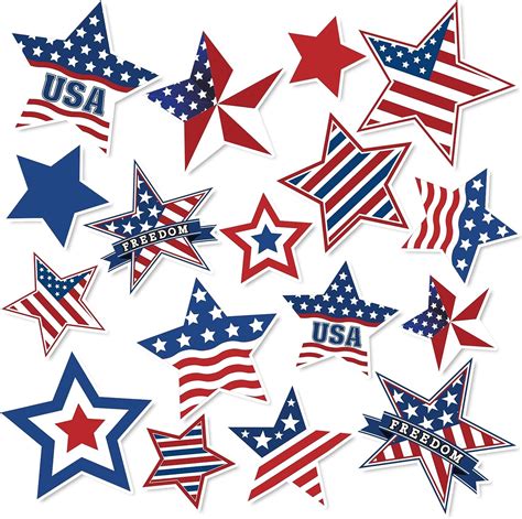 Amazon Whaline Pcs Patriotic Refrigerator Magnets Red Blue Star