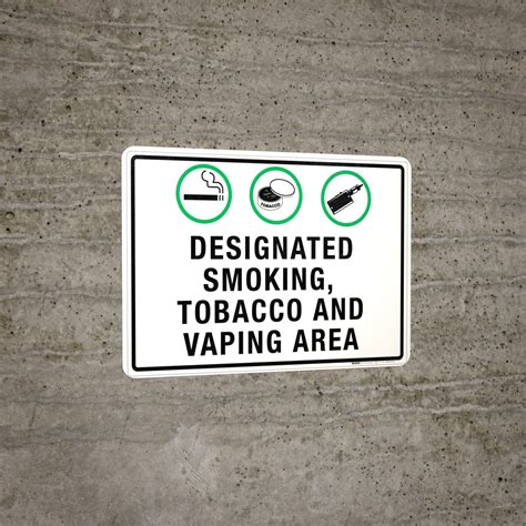 Designated Smokingtobaccovaping Area Wall Sign