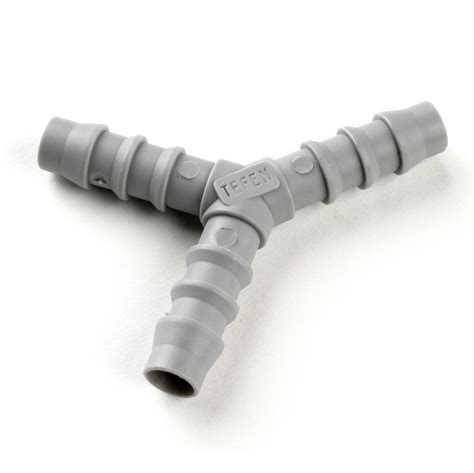 Tefen Nylon 66 Hose Fitting Wye Gray 3 8 Hose ID Pack Of 10