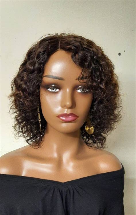 Brazilian Deepcurly Wig 4x4 Lace Closure Wig In 12inches Etsy Uk