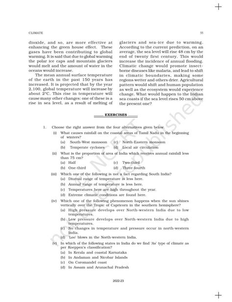 Ncert Book For Class 11 Geography Chapter 4 Climate