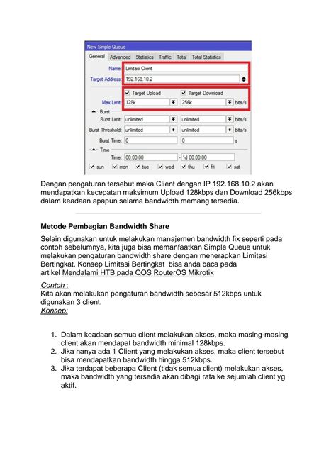 Solution Manajemen Bandwidth Menggunakan Simple Queue Studypool