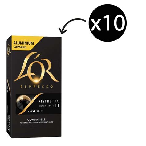 L OR Espresso Coffee Capsules Ristretto Box 10 Winc