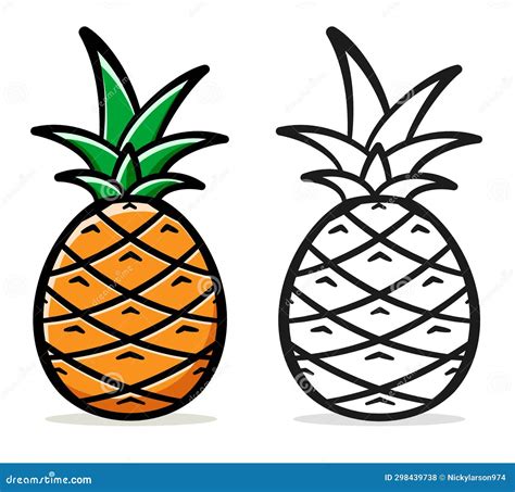 Dessin D Ananas Sur Fond Blanc Illustration De Vecteur Illustration