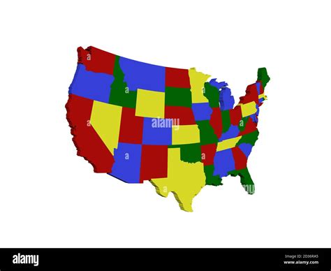 colorful map of the United States Stock Photo - Alamy