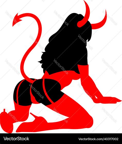 Sexy Devil Girl Silhouette Royalty Free Vector Image