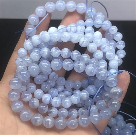 Pulsera De Piedras Preciosas De Gata De Encaje Azul Cuentas De