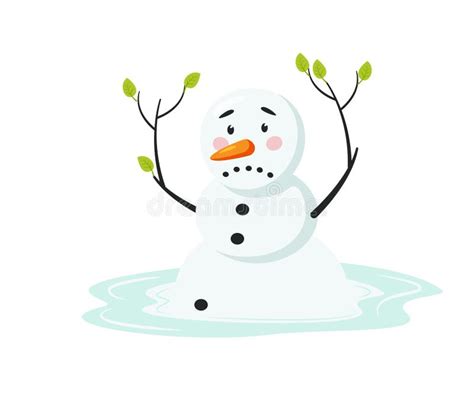 Melting snowman stock vector. Illustration of adorable - 9815397