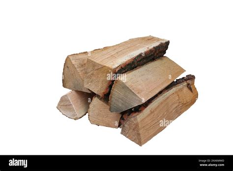 Stacked Firewood On White Background Stock Photo Alamy