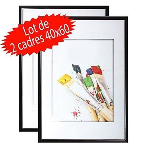 Lot DE 2 Cadres Photo 40x60 Cm Noir Ou 60x40 Cm Vitre En PLEXI