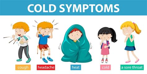 Free Vector | Common cold symptoms cartoon style infographic