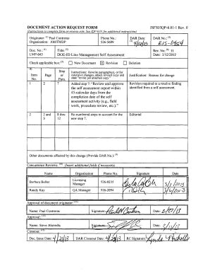 Fillable Online Emcbc Doe Document Action Request Form Isfsi Iqp