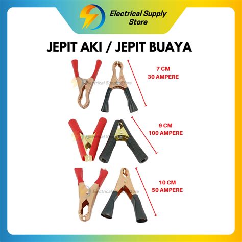 Jual JEPIT AKI JEPIT BUAYA KUNINGAN 7 CM 30 AMPERE 9 CM 100