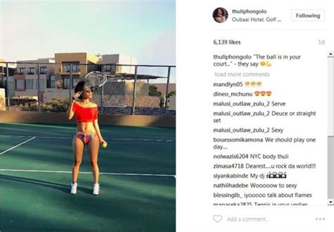 Pics Thuli Phongolo Serves Heat Posing On A Tennis Court In A Bikini OkMzansi