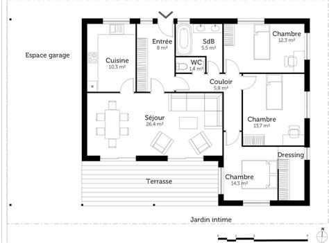 Plan Maison Plain Pied En L Chambres Ventana Blog