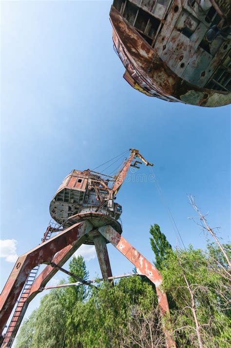 Abandoned Dock Cranes In Prypiat Chernobyl Exclusion Zone Chernobyl