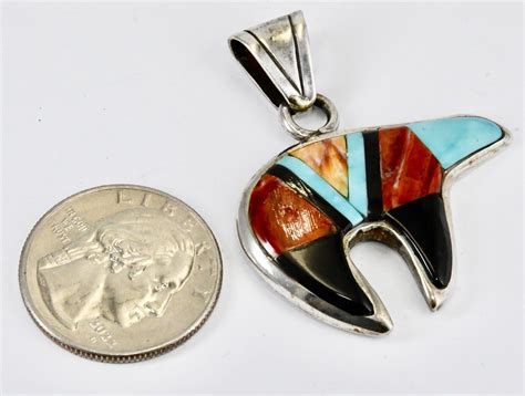 Navajo Glen Sandoval Sterling Inlay Turquoise Spiny Gem