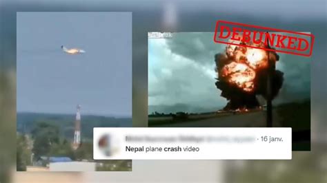 No, these two videos don’t show the recent deadly plane crash in Nepal