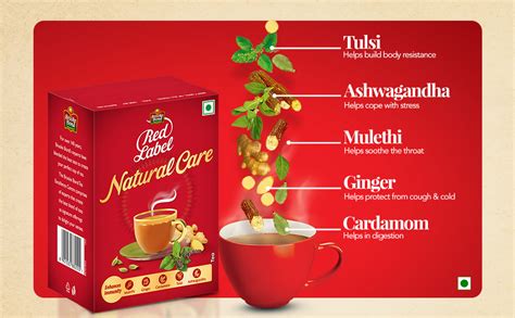 Brooke Bond Red Label Natural Care Tea With 5 Ayurvedic Ingredients