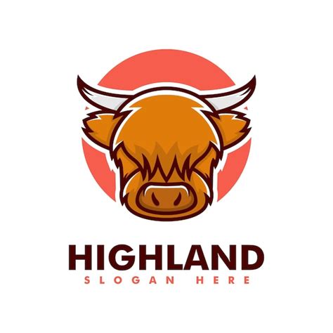 Premium Vector Vector Logo Illustration Highland Cow Simple Mascot Style