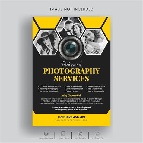 Premium Vector Professional Photography Studio Flyer Print Template