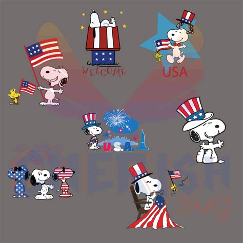 Snoopy Independence American Bundle Svg Independence Svg Fireworks