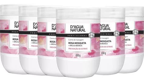 6 Creme Massagem Gestante Rosa Mosqueta 650g Dagua Natural Frete Grátis