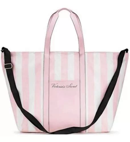 Bolsa bandolera Victoria s Secret Stripe Weekender diseño rayado de