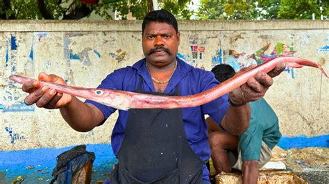 Kasimedu Speed Selvam Very Rare Thumbi Fish Cutting In Kasimedu