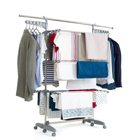 S Choir Linge Tendoir Multifonction M Extra Niveaux Gris Et Inox