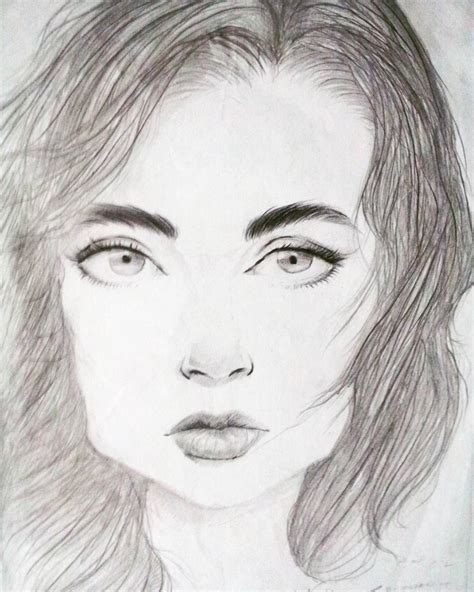 Pencil Drawing Of Woman S Face