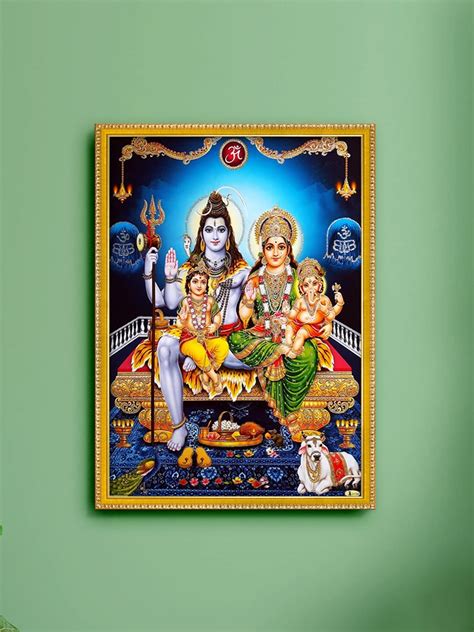 Buy 999store Lord Shiva Parivar Photo Painting With Photo Frame For