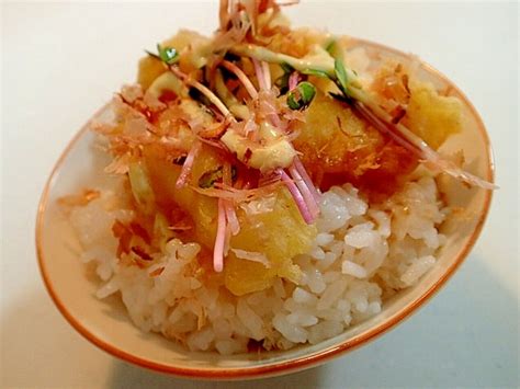 玉ぽんマヨで イカ天と紅かいわれ大根のご飯 レシピ・作り方 By ぷ〜みぃまま♪ 楽天レシピ