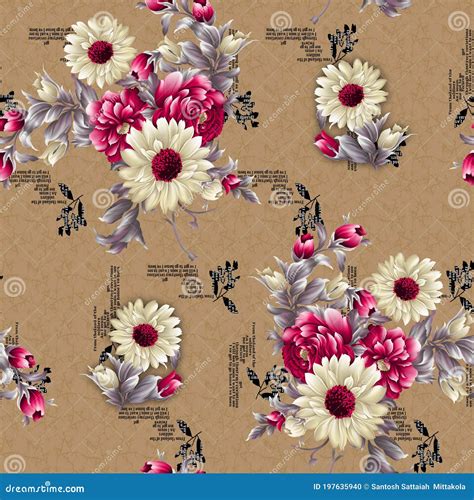 Beautiful Flower Pattern Floral Colorful Seamless Allover Design