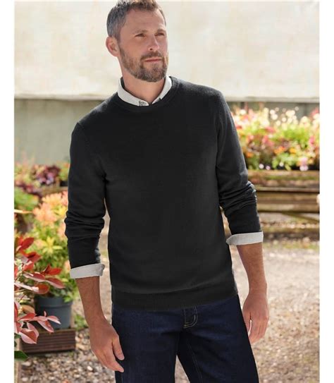 Black 20 Cashmere 80 Merino Cashmere Merino Crew Neck Jumper