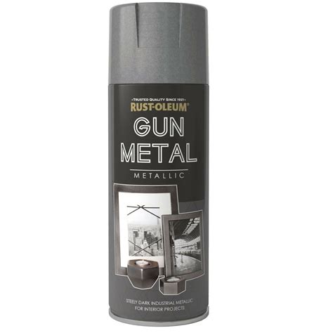 Rust Oleum Gun Metal Grey Metallic Spray Paint Ml Outdoor Indoor