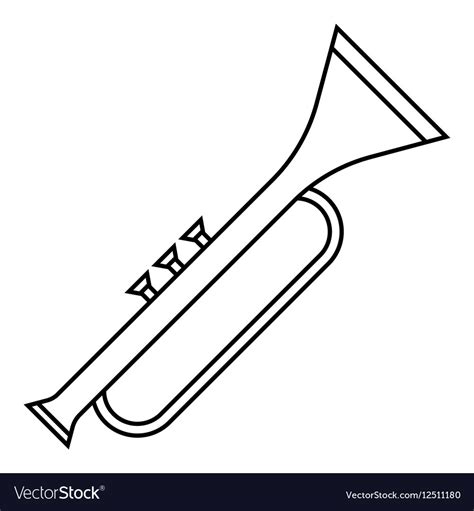 Trumpet Icon Outline Style Royalty Free Vector Image