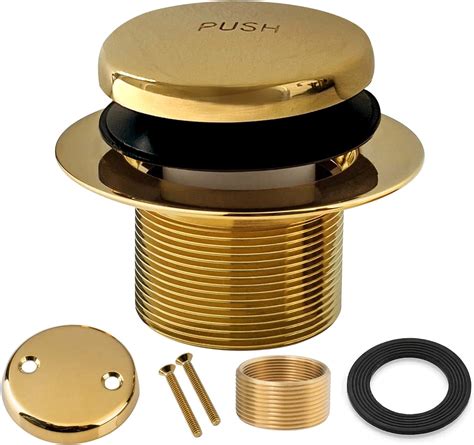 ZUAGCO Tub Drain Gold Tip Toe Bath Tub Drain Kit With Two Hole Overflow