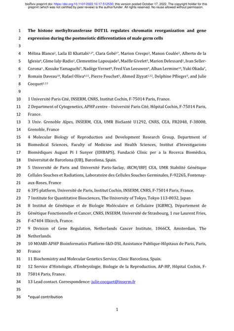 Pdf The Histone Methyltransferase Dot L Regulates Chromatin