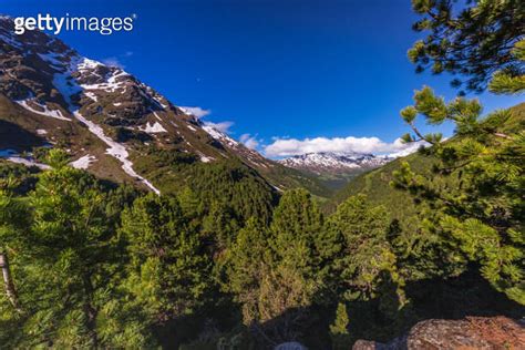 Snowcapped Mountains Valley In Stelvio National Park Forni Santa