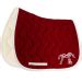 Tapis de selle point sellier classique bordeaux blanc Pénélope Leprevost