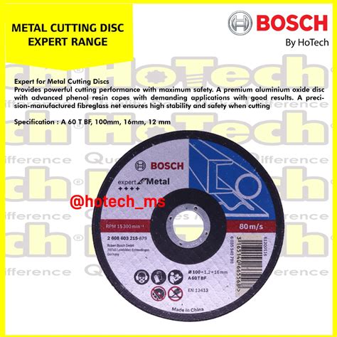 BOSCH Metal Cutting Disc Expert Range Mata Gerinda Potong 100 X 1 2 X