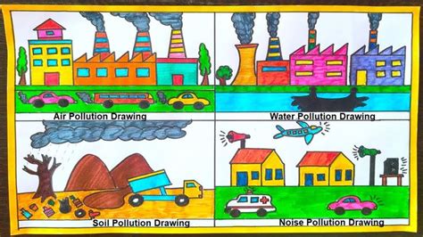 Easy Steps For Pollution Drawing