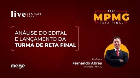 Análise do edital do MP MG e lançamento da turma específica de reta