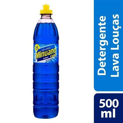 Detergente Minuano Lava Louças Marine 500ml Embalagem 24 Unidades