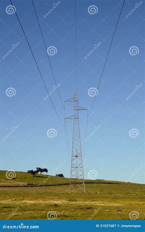 High Tension Towers Stock Image Image Of Voltage Technology 31537687