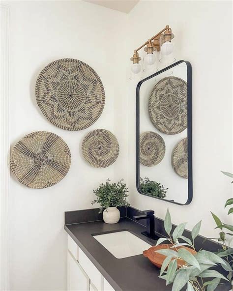 Bathroom Wall D Cor Ideas With Mounted Rattan Plates Soul Lane