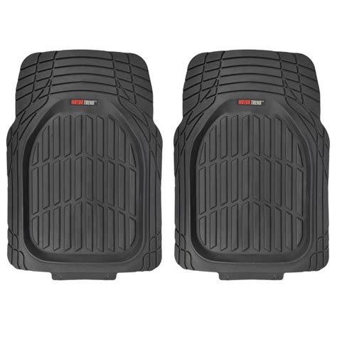 Motor Trend Original Flextough Black Rubber Car Floor Mats With Trunk Cargo Liner All Weather