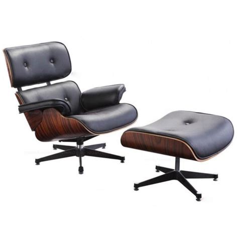 Eames Lounge Chair Dark Rosewood Black Leather - Charles Eames