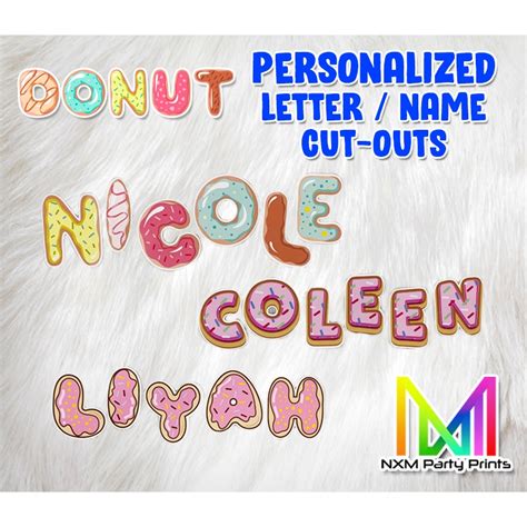 Price Per Letter Donuts Name Letter Cutout Shape Banner Backdrop Diy